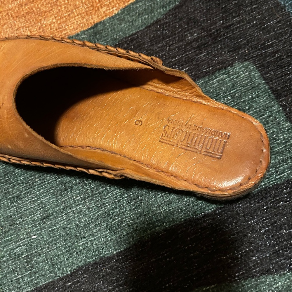 Women's Classic Leather Mules in Honey Tan - Picture 5 of 6